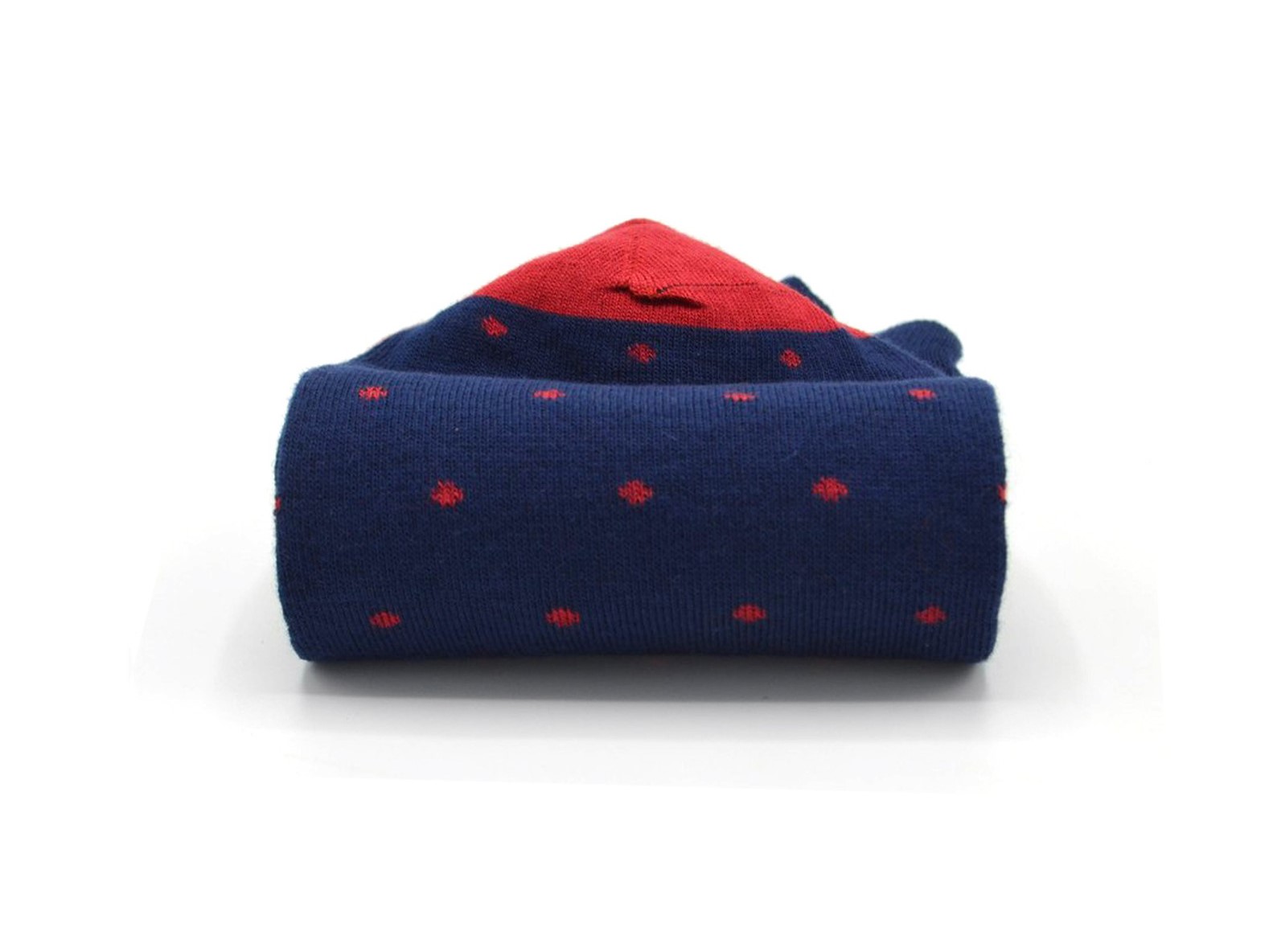socquettes fantaisie à motifs en coton hommes femmes bleu marine pois rouges